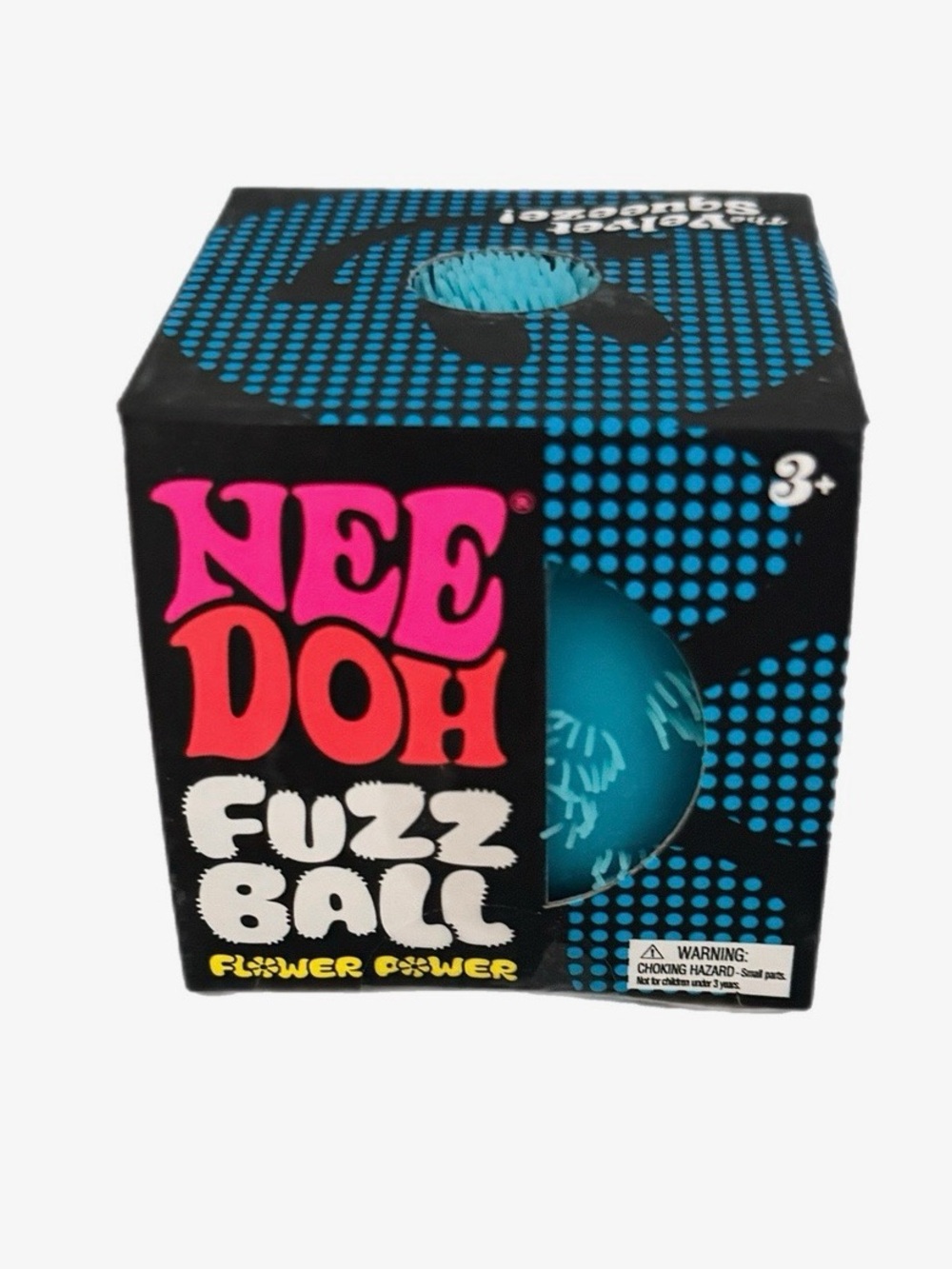 Authentic VIRAL NeeDoh Flower Power Fuzz Ball - Blue